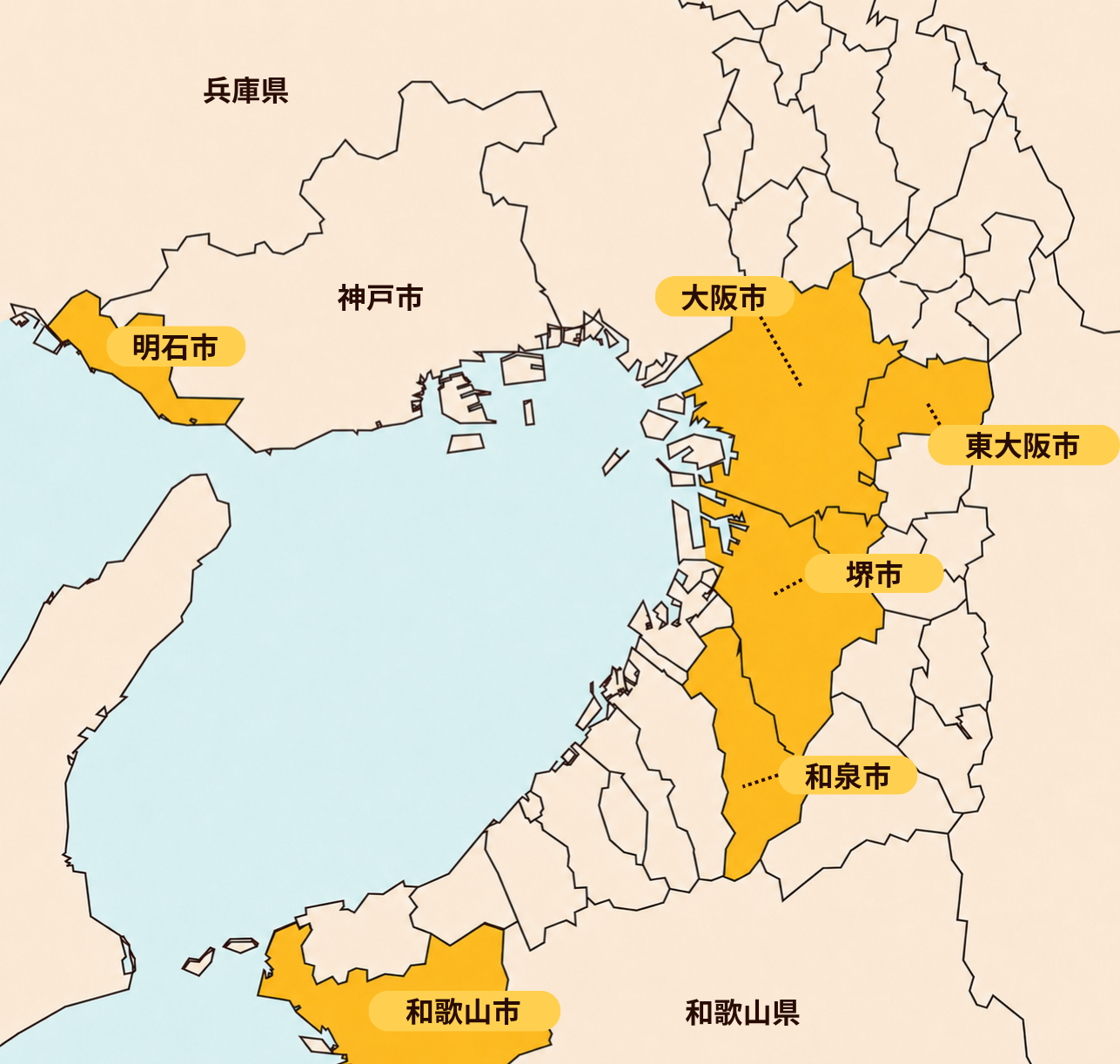 対応地域のマップ